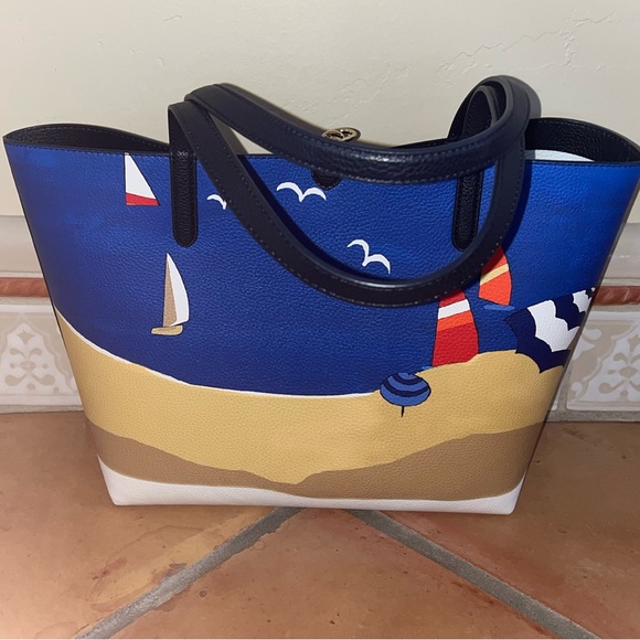 Ralph Lauren Beach Print Faux Leather Large Purse with Small Wallet Bag - Picture 4 of 9